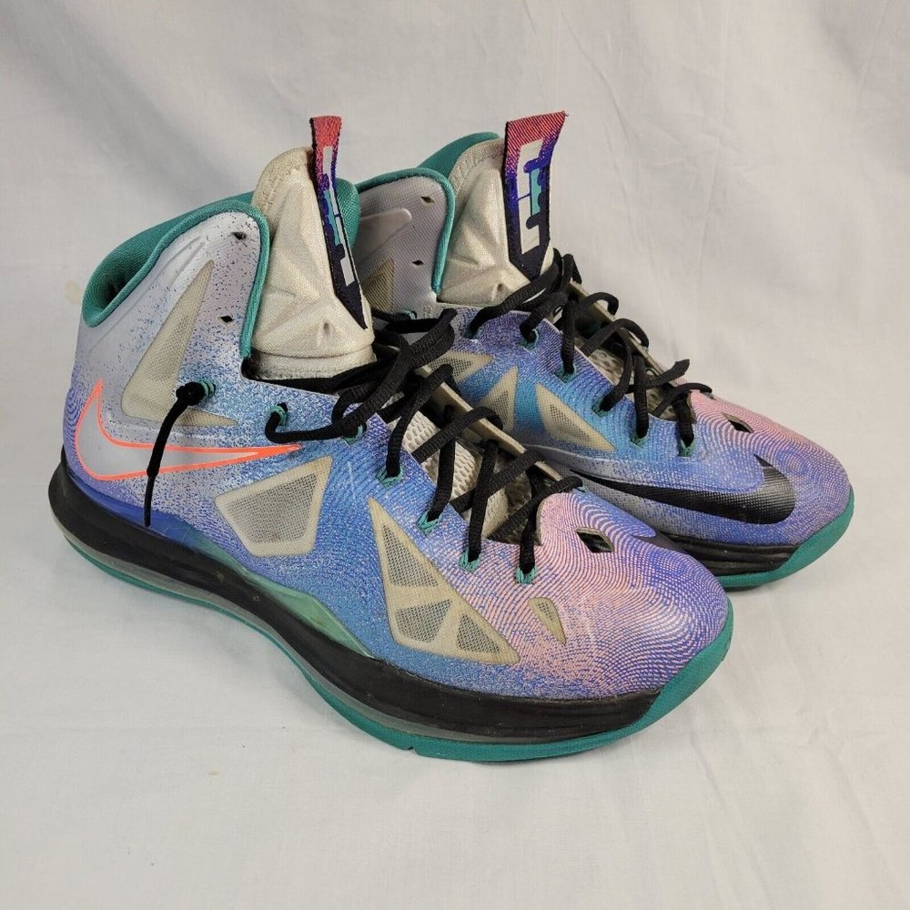 Nike LeBron 10 Pure Platinum 2013 - Size 10 sneaker tennis shoes athletic